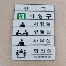 도어사인 모음 깔끔 둥근모서리 케이스 실내간판 안내문 알림판 공유사무실 호실판, 비상구
