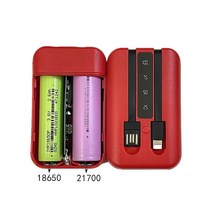파워뱅크 자작배터리 캠핑용배터리 2*18650 전원 은행 케이스 듀얼 USB 휴대 전화 충전 DIY 쉘 21700 배터, 06 Type C White