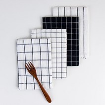 모던 코튼 키친크로스 4type 귀여운아이템 홈카페데코, 작은격자