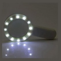 10배율 핸드 LED 돋보기 90mm 더블 광학 유리 렌즈, led 돋보기 SE03026
