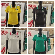 파사디골프 여성 골프 여름 삼색 배색 요꼬 에리 면