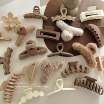 단발묶기 보브단발 붙임머리스타일링 머리 장식 세트 여성 패션 발톱 클립 커피 블랙 아크릴 큰 머리핀 헤어 악세서리 어, [52] 4조각,피스 52