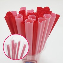 [하트빨대] 6mm 25cm 개별포장 핑크 (200개), 단품, 단품