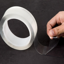 벽에붙이는 매트고정 강력 멀티탭정리 겔 총강력 양면테이프 아크릴 접착 투명 실리콘 자동차 만능, 3m