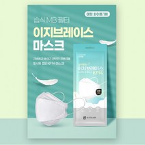 숨이편한 이지브레이스 미세먼지 방역마스크 화이트 대형 KF94, 1개입, 50개