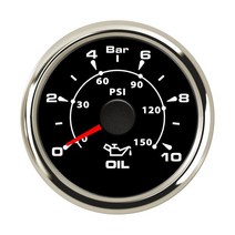 7 색 백라이트 자동 해양 오일 압력 게이지 5 바 0 ~ 75psi 연료 압력 측정기 52mm 범용 자동차 트럭 요트 RV 9-32V, BS 0-10Bar_11, 11 BS 0-10Bar