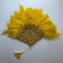 큰 사이즈 디자인 아프리카 오렌지 깃털 팬 여성용 웨딩 신부 양면 나이지리아 꽃 핸드팬 너슬 부채, 35cmx45cm, double side