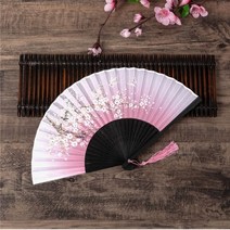 복사꽃 접이식 대나무 부채 / 선물용 접부채, 단품