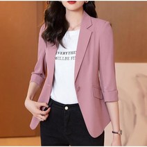 Momolatti 여성용 클래식 블레이저 슬림 쇼트 오버핏 자켓