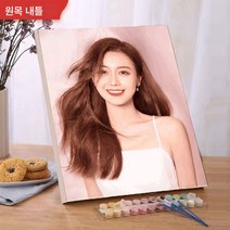 diy 디지털 유화 사진 맞춤 제작 아이디어 생일 선물로 절친 여학생에게 유화 채색, 42컬러 리얼, 20*25CM 원목안테