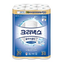 크리넥스 울트라클린 아쿠아 비데3겹 화장지 30M x 30롤, 30개