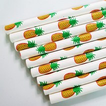 빌리에코 친환경 파인애플 종이빨대 100개, 1개