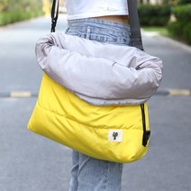 애완용 산책 이동 가방 켄넬 캐리어 눕눕백애완 동물 고양이 가방 캐리어 겨울 따뜻한 단일 어깨 배낭 야외, 04 Yellow_01 43x46cm