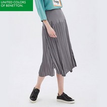 베네통 플리츠 언발란스 롱 스커트 BASK05911