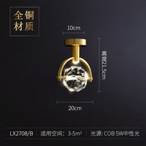 모든 구리 현관 복도 통과 채널 크리스탈 LED 스포트라이트-43354, 옵션05