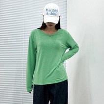 아이우먼 컬러라운드넥츄긴팔티 EHN627M211 빅사이즈