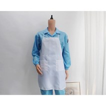 [제전앞치마스토퍼형] 정전기방지 크린룸 제전복 대전방지 백색 청색 안전용품, 화이트