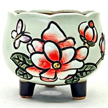 별난다육 [컬러 꽃그림] 원통형 다육이화분, 라이트그린