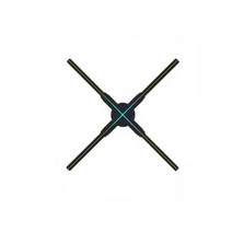 3D 홀로그램영상 팬 홍보 레이저광고 고화질 파티, 블랙45CM(APP+WiFi+시계 디스플레이)