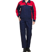 미화부장 남성 여성 빅사이즈 춘추 상의 하의 바지 작업, 레드네이비