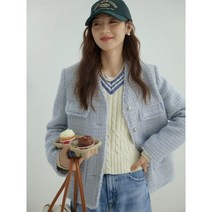 자켓 오피스룩 캐주얼 하객룩 특수 클리어런스 사각형 원형 디자인 양털 트위드 클래식 코트