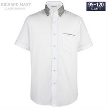 리차드막시 95-120 빅사이즈 클레릭 반팔 슬림핏 와이셔츠 - SMA6215 (6088657)