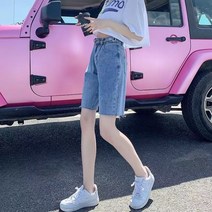 여성용 5부 밴딩 청반바지 H