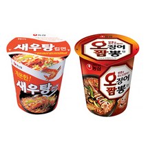 농심 새우탕소컵67g 12개+오징어짬뽕소컵67g 12개, 단품