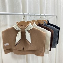 캐시미어 울 목 폴라 어깨 니트 숄 넥 케이프