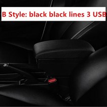 스파크 콘솔박스 팔걸이 자동차 Opel mokka 팔걸이 상자 인테리어 부품 특수 개조 부품 자동차 팔걸이 센터 보관함 USB LED 포함, [05] B black black line