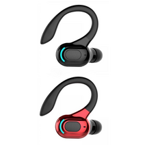 WJSHOP 2pcs F8 무선 귀걸이형 IPX4 방수 스테레오 블루투스 이어폰 (블랙/화이트/블루/레드), 블랙+레드