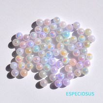 Beads만들기 DIY 재료 쥬얼리 액세서리 8MM 멀티 컬러 도금 아크릴 ABS 진주 비즈 모조 쉘 스페이서 팔찌 제작 부서 100 개, [01] 8mm, [07] MULTI