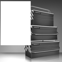 2단 양방향 수방자재함 정비사 공구 보관함 15인치, 잠금장치 기본형 스테인리스 스틸 2중 적재함