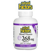 네추럴팩터스 믹스드 비타민E 268mg 400IU 240소프트젤 토코페롤 tocopherol