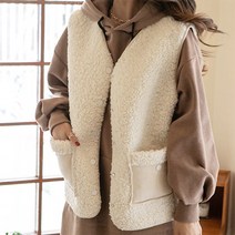 [나크21] (55~100) 스웨이드안감 루즈핏 양털조끼 NK13-J-22