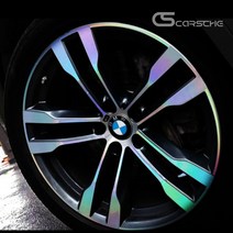 [카르쉐] BMW X6 20인치 휠 홀로그램 스티커 카본 휠스티커 프로텍터 20인치, D_ 유광카본블랙