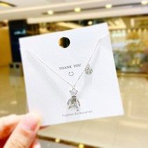 쇄골곰체인조커실버틈새체인 여성스털링 실버패션도매회전간단한지르콘S925인