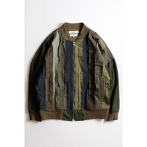 펀드멘탈 FDMTL OBI-STRIP JACKET RINSE 카키 남성 자켓 패턴 패치워크 포인트 독특한
