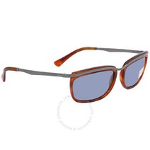 정품/Persol Key West II Light Blue Rectangular Mens Sunglasses/PO3229S 9656 60