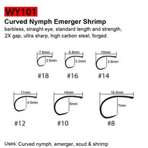 낚시바늘 채비 WIFREO-고 탄소강 플라이 낚시 후크 50 개 8 22 건식 및 습식 님프 새우 캐디스 번데기 스트리머, [09] 50PCS WYLF620, [06] size 18