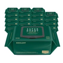 [블리스하이] 고평량 물티슈 슈퍼대디 엑셀런트82 캡형 70매 저자극 대용량, 특2. 엑셀런트82 70매 20팩