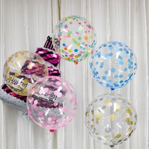 45cm 도트인쇄 버블풍선, 블루 도트