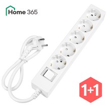 1+1 홈365 국산 과부하차단 5구 멀티탭 0.7m 1.5m 3m 5m / 16A 멀티콘센트, 1+1 과부하차단 5구 [0.7m]