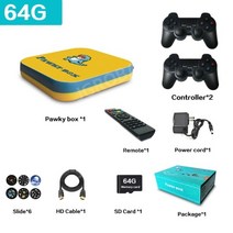 비디오 게임 콘솔 PS1/PSP/DC/SNES 레트로 박스 Pawky Box 94K WiFi TV 박스 슈퍼 아케이드 클래식 플레이어, 64G 33000 Games YB_EU plug, 64G 33000 Games YB+EU plug