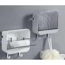 다목적 고리 투명덮개 벽걸이 비누 받침대 나무벽 식당화장실 업소용, 1개, 그레이