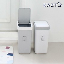 가쯔 원터치 프리미엄 사각 휴지통 10L 1개, 올그레이