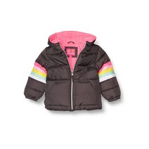 Pink Platinum 여아용 푸퍼 재킷 푸퍼 재킷 차콜