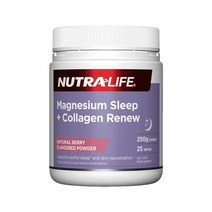 NutraLife 뉴트라라이프 콜라겐 리뉴 슬립 마그네슘 파우더 베리맛 250g Magnesium Sleep Collagen Powder, 1개