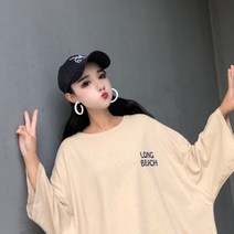 가바바 여성 맨투맨 트렌디 박시핏 흑백 포토 프린팅 데이트룩 긴팔 티셔츠 G39366