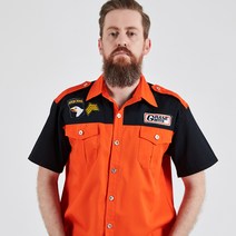 오렌지/검정 바텐더복 서빙복 단체티 인쇄가능 견장남방 베이직